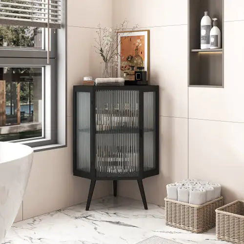 Glass-Door Conical Storage Cabinet