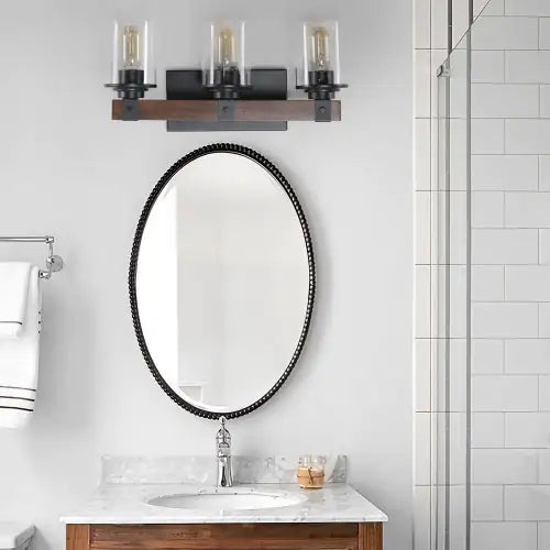 Triple Rustic Bathroom Wall Lighting