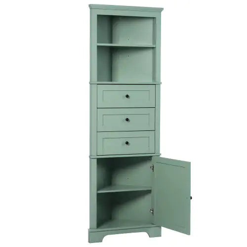 Verdant Corner Cabinet with Three Drawers