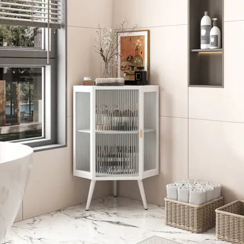 Versatile Tempered Glass Corner Cabinet