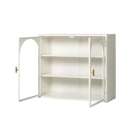 Elegant Two-Door Glass Wall Cabinet