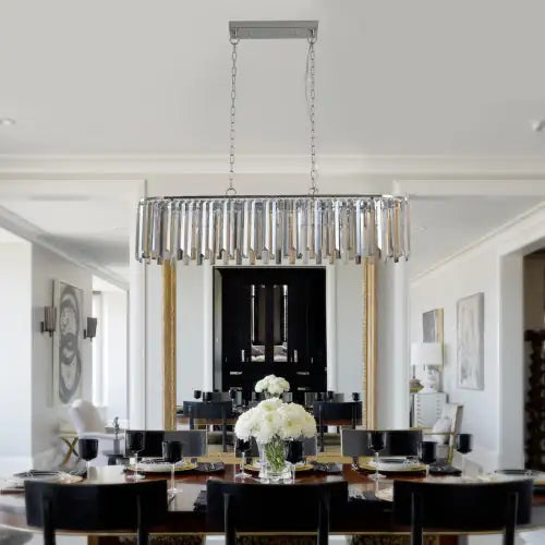 Elegant Oval Crystal Chandelier