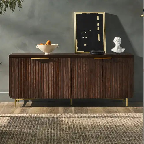 Modern Fluted-Door Minimalist Storage Sideboard