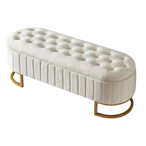 Chic Velvet Storage Ottoman