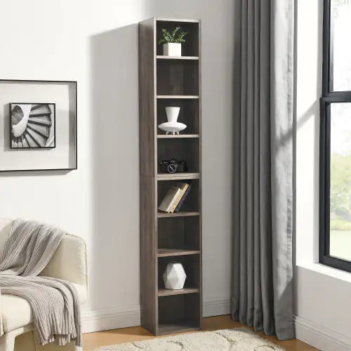 Slim 8-Tier Storage Tower - Grey