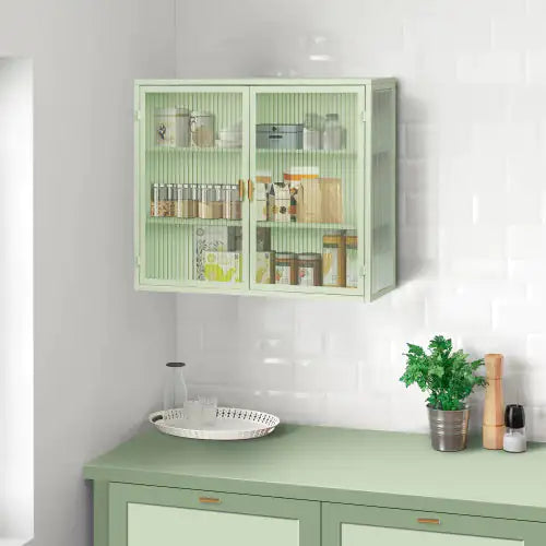 Mint Green Modern Double Door Cabinet