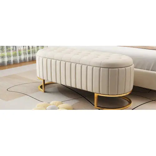 Chic Velvet Storage Ottoman