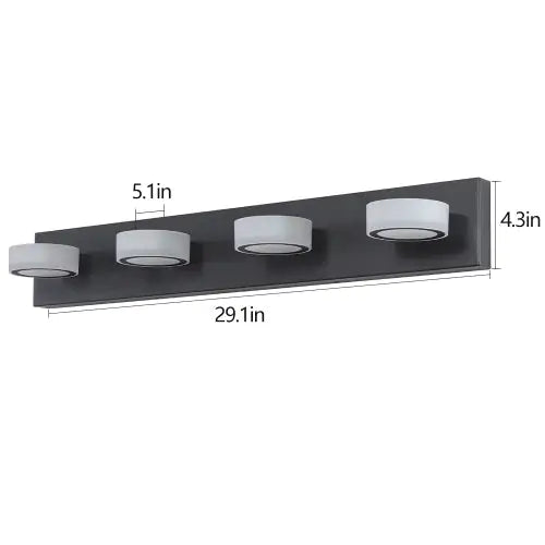 Sleek LED Black Vanity Wall Light