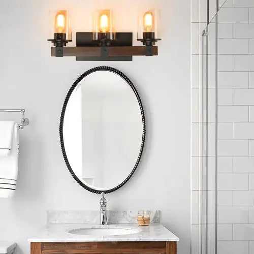 Triple Rustic Bathroom Wall Lighting