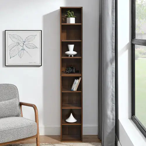 Slim 8-Tier Storage Tower - Walnut