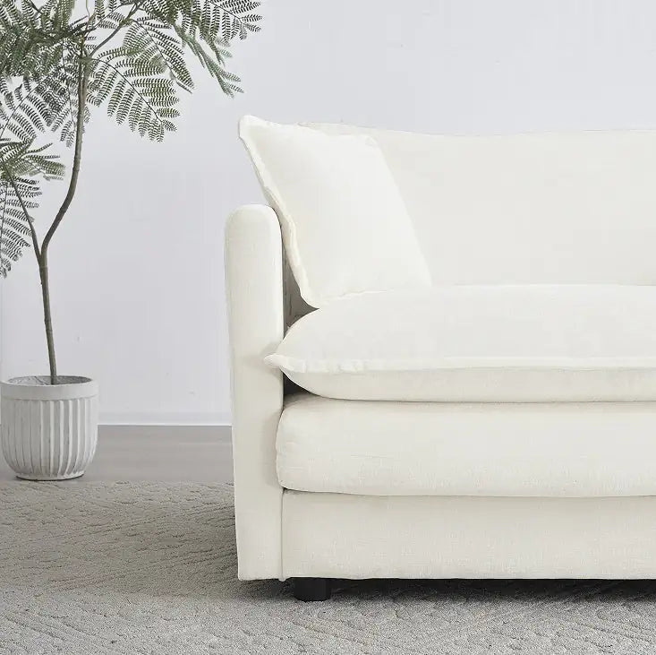 Modern White 2-Seat Living Room Sofa