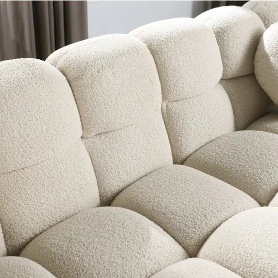 Beige Boucle Comfort Sofa