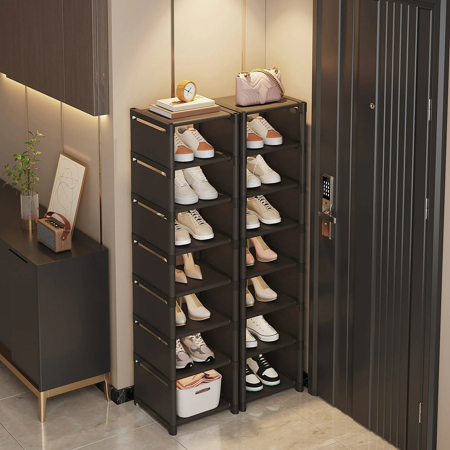 Streamlined Shoe Storage - Multi-Layer Organizer for Homes