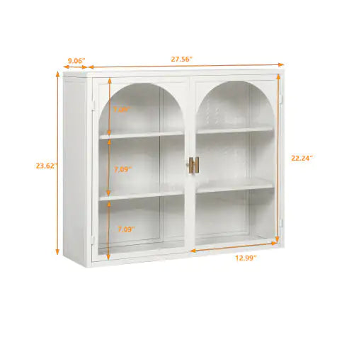 Elegant Two-Door Glass Wall Cabinet